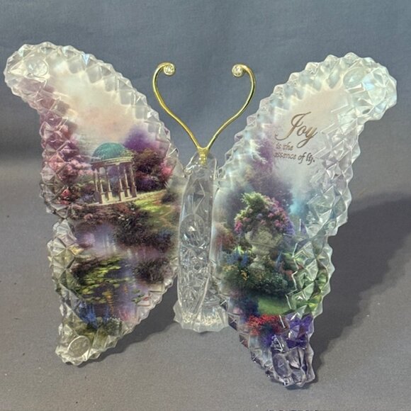 Butterfly Figurine Thomas Kinkade Bradford Exchange Gardens Paradise Vtg Joy bug - Picture 1 of 5